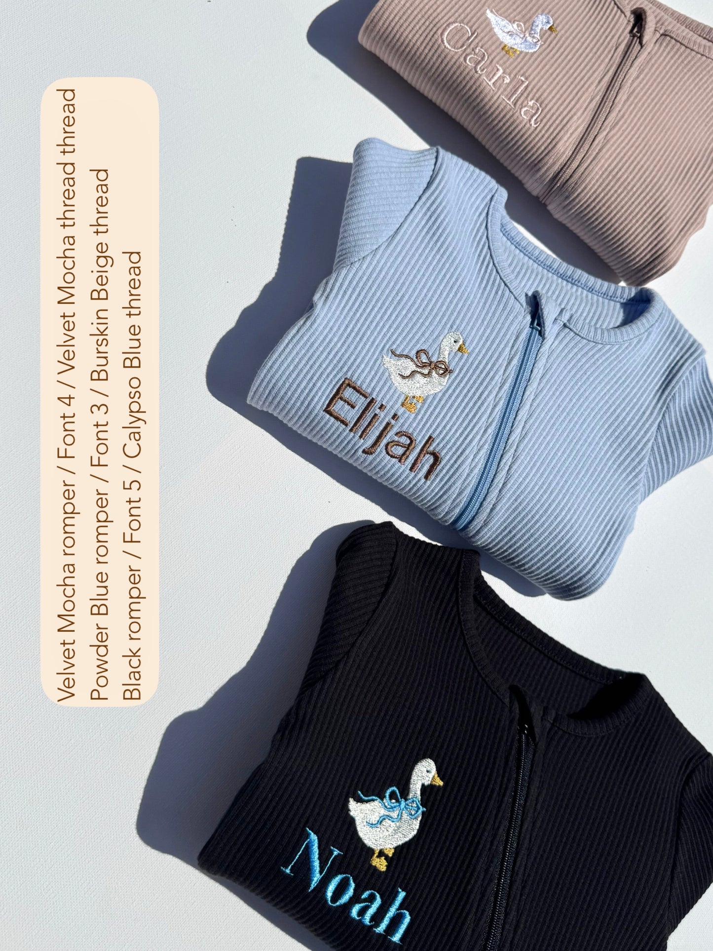 Goose Theme Personalised Zip Romper-1